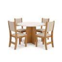 Ver imagem 2 de Conjunto Mesa de Jantar Redonda Slin Mel 4 Cadeiras Sol Linho Bege