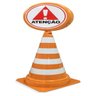 Cone Retratil com Placa de Sinalização Atenção para Carro Eventos Estacionamento e Proteção Laranja - 1