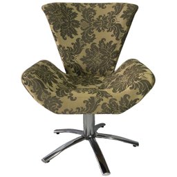Kit Duas Poltronas Giratória Elegance Jacquard:dourado com Preto - 2