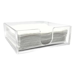 Porta Guardanapos Horizontal Acrílico 17x17 Cm Bar Restaurante Casa Cozinha Grande