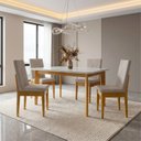 Ver imagem 1 de Mesa de Jantar com 4 Cadeiras em Madeira Maciça Siera Dakota Cerejeira Camurça