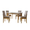 Ver imagem 2 de Mesa de Jantar com 4 Cadeiras em Madeira Maciça Siera Dakota Cerejeira Camurça