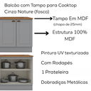 Ver imagem 7 de Cozinha Modulada 11 Pecas 240cm Ce381 Americana Cinza Nature Henn