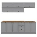Ver imagem 1 de Cozinha Modulada 11 Pecas 240cm Ce381 Americana Cinza Nature Henn