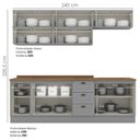 Ver imagem 4 de Cozinha Modulada 11 Pecas 240cm Ce381 Americana Cinza Nature Henn