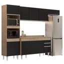 Ver imagem 1 de Armário de Cozinha Modulada 4 Peças CP11 Balcão com Tampo Castanho/Preto - Lumil Lumil Móveis