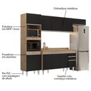 Ver imagem 3 de Armário de Cozinha Modulada 4 Peças CP11 Balcão com Tampo Castanho/Preto - Lumil Lumil Móveis