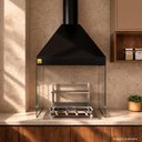 Ver imagem 2 de Kit Churrasqueira Gourmet Três Aguas Preta 70cm com Suporte