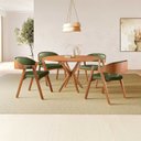 Ver imagem 1 de Conjunto Sala de Jantar Mesa Redonda 120cm 4 Cadeiras Madeira Maciça Gaia Yescasa Verde