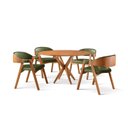 Ver imagem 3 de Conjunto Sala de Jantar Mesa Redonda 120cm 4 Cadeiras Madeira Maciça Gaia Yescasa Verde