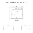 Ver imagem 5 de Kit Cuba Pia Aço Inox Preta Quadrada Gourmet e Torneira Flexível Preta e Dourada Brinovar