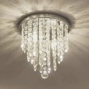 Ver imagem 2 de Lustre Acrílico Cristal para Sala Quarto Redondo Base Inox