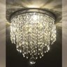 Lustre Acrílico Cristal para Sala Quarto Redondo Base Inox - 1