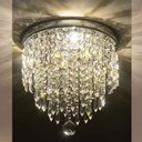 Ver imagem 3 de Lustre Acrílico Cristal para Sala Quarto Redondo Base Inox
