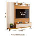 Ver imagem 4 de Home Ripado Com 2 Portas Para Tv De Até 65 Polegadas Freijó Off White Jacarta Luapa Móveis