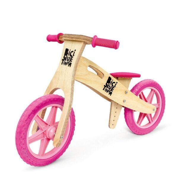 Bicicleta de Equilíbrio sem Pedal Lenho Rosa - 3