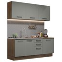 Ver imagem 3 de Armário de Cozinha Compacta 180cm Rustic Cinza Agata Madesa 01