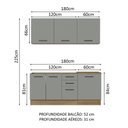 Ver imagem 4 de Armário de Cozinha Compacta 180cm Rustic Cinza Agata Madesa 01