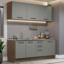 Ver imagem 1 de Armário de Cozinha Compacta 180cm Rustic Cinza Agata Madesa 01