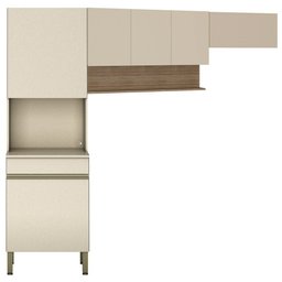Armário de Cozinha Modulada 3 Peças Lina11 K02 Vanilla/Freijó - Mpozenato - 1