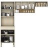 Armário de Cozinha Modulada 3 Peças Lina11 K02 Vanilla/Freijó - Mpozenato - 2