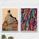 Ver imagem 1 de Kit 2 Quadros Salvador Bahia 24x18cm:Madeira preta