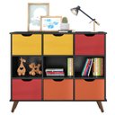 Ver imagem 1 de Nicho Organizador Retrô 6 Gavetas Preto Colors - Qmovi