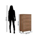 Ver imagem 6 de Guarda Roupa Casal Porto com Cômoda Lite 4 Gavetas Carvalho Oak – Móveis Leão