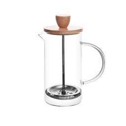 Cafeteira Prensa Francesa de Vidro e Tampa de Bambu 400ml - 4