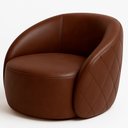 Ver imagem 3 de Poltrona Decorativa Fixa 87cm Hermon Courino Marrom - Sallar Home