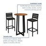 Conjunto Mesa Bistrô Tampo Madeira Maciça Coliseu com 2 Banquetas Barcelona - 5