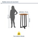 Ver imagem 4 de Conjunto Mesa Bistrô e 2 Banquetas Tampo de Madeira Maciça Coliseu Barcelona Preto/Cinamomo