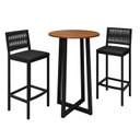 Ver imagem 2 de Conjunto Mesa Bistrô e 2 Banquetas Tampo de Madeira Maciça Coliseu Barcelona Preto/Cinamomo