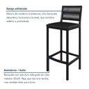 Ver imagem 6 de Conjunto Mesa Bistrô e 2 Banquetas Tampo de Madeira Maciça Coliseu Barcelona Preto/Cinamomo