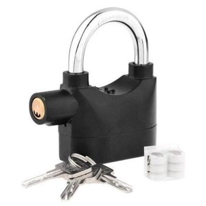 Cadeado com Alarme Sirene 110db Moto Anti furto Som Alto Segurança Casa