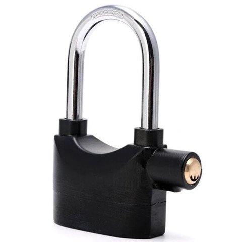 Cadeado Grande com Alarme Sirene Segurança Anti furto 110db Som Alto