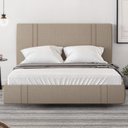 Ver imagem 6 de Cama Queen Flutuante com Cabeceira 160cm Lyra S05 Linho Bege - Mpozenato