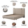 Cama Queen Flutuante com Cabeceira 160cm Lyra S05 Linho Bege - Mpozenato - 3