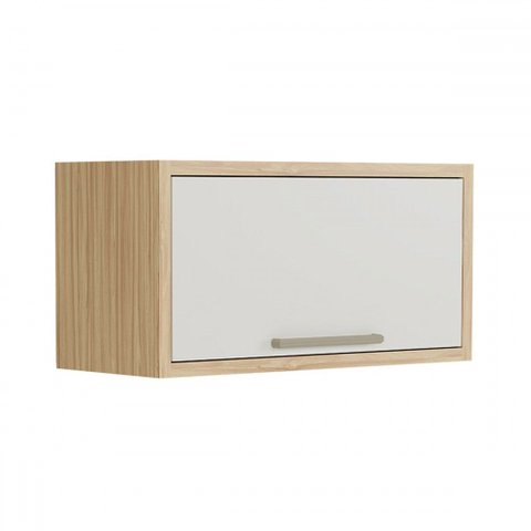 Armário Aéreo Cozinha 80 Cm Syrah 1 Porta 100% Mdf Amêndoa/off White - Rio Doce