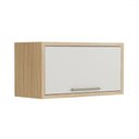 Ver imagem 1 de Armário Aéreo Cozinha 80 Cm Syrah 1 Porta 100% Mdf Amêndoa/off White - Rio Doce