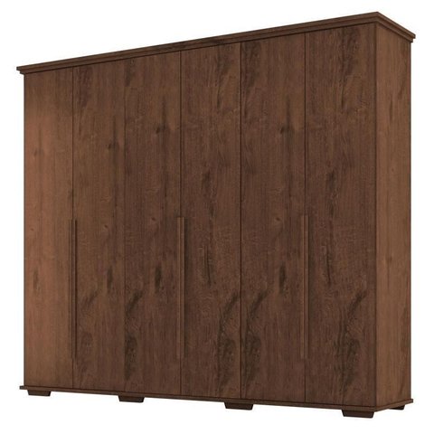 Guarda Roupa Casal Everest 6 Portas 5 Gavetas Jacarandá Fosco - Zanzini