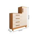 Ver imagem 3 de Comoda Off White Quarto Casal Sapateira Grande com 4 Gavetas Reforçadas Versátil Bege