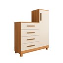 Ver imagem 4 de Comoda Off White Quarto Casal Sapateira Grande com 4 Gavetas Reforçadas Versátil Bege