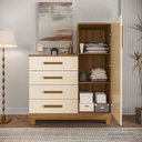 Ver imagem 2 de Comoda Off White Quarto Casal Sapateira Grande com 4 Gavetas Reforçadas Versátil Bege