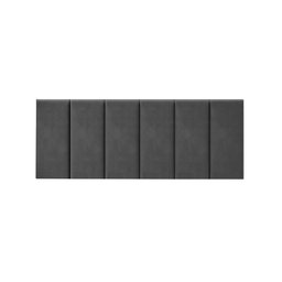 Cabeceira Painel Riscada Estofada para Cama de Casal 1,40 - Cinza Grafite - 2