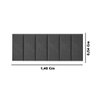 Cabeceira Painel Riscada Estofada para Cama de Casal 1,40 - Cinza Grafite - 3