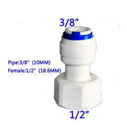 Adaptador Reto Engate Rápido T 3/8" com Rosca Fêmea 1/2" para Purificadores - 3