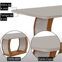 Ver imagem 4 de Mesa de Jantar Milena 180cm Tampo MDF Vidro Canto Copo com 6 Cadeiras Lorena Moderna Mobília