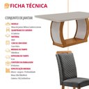 Ver imagem 2 de Mesa de Jantar Milena 180cm Tampo MDF Vidro Canto Copo com 6 Cadeiras Lorena Moderna Mobília