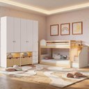 Ver imagem 1 de Guarda-Roupa Modulado Wave e Beliche Montessoriano New Garden Casatema MadeiraOriginals Branco/Marrom